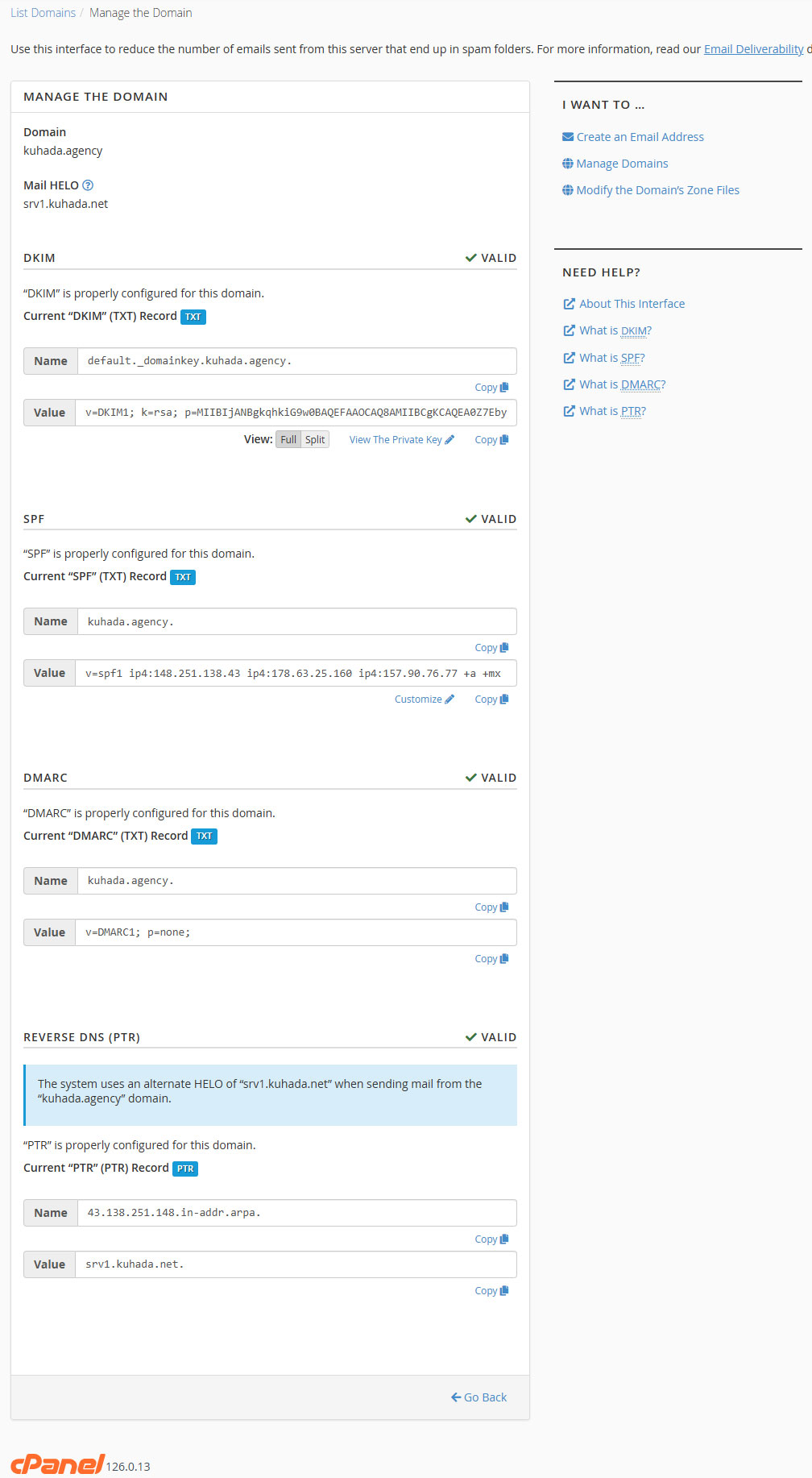 cpanel email.deliverability